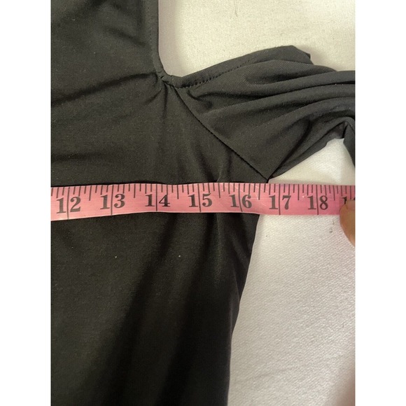 PAPER plane black cold shoulder shorts romper zip front sz Small Elastic Waist - Picture 6 of 8